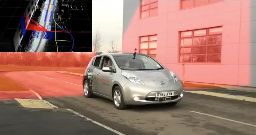 A robot car on the road