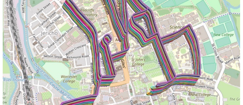 Radardataset over a map of Oxford.