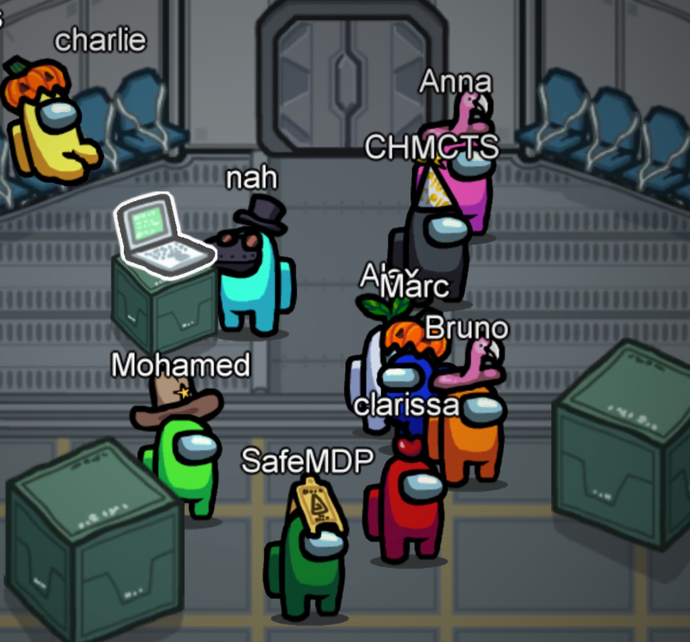 GOALS group playing AmongUs App as a Christmas activity 2020 