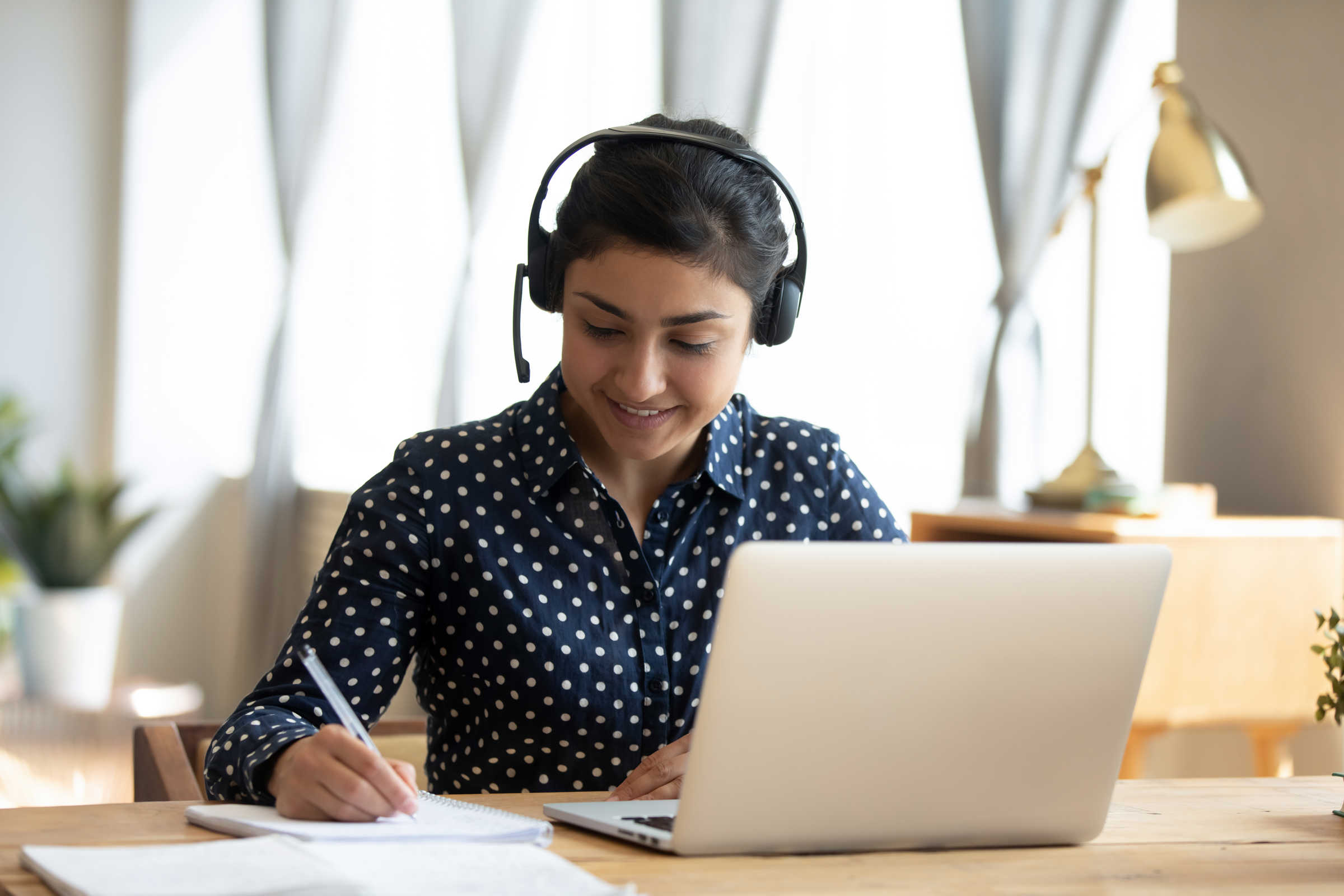 Student studying with laptop 