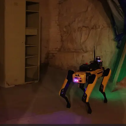 Spot the robot dog exploring hazardous environments