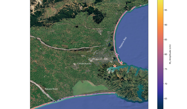 Tides can vary by almost a metre across a single bay, four decades of satellite images reveal