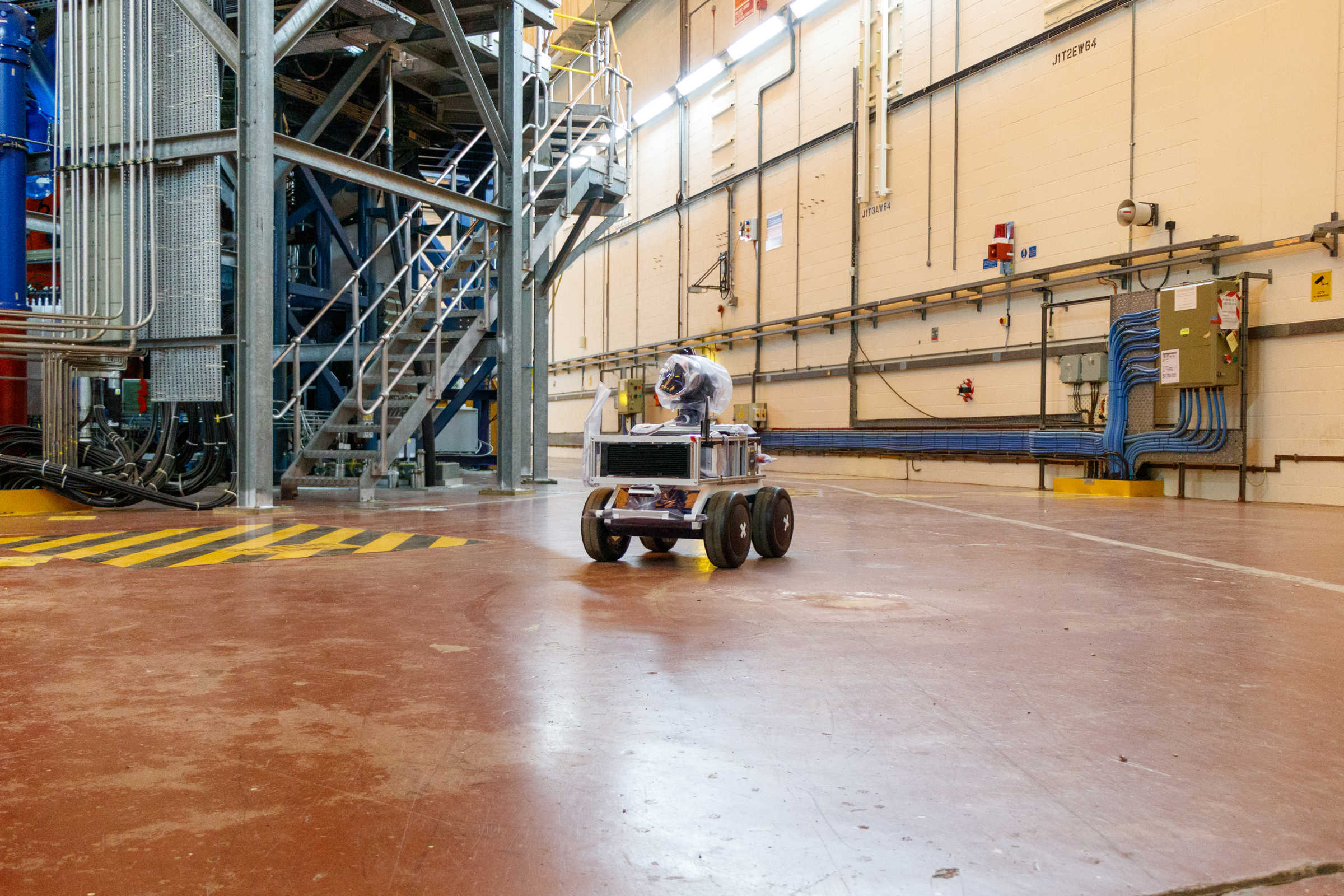 Husky Robot driving in Nuclear Facility